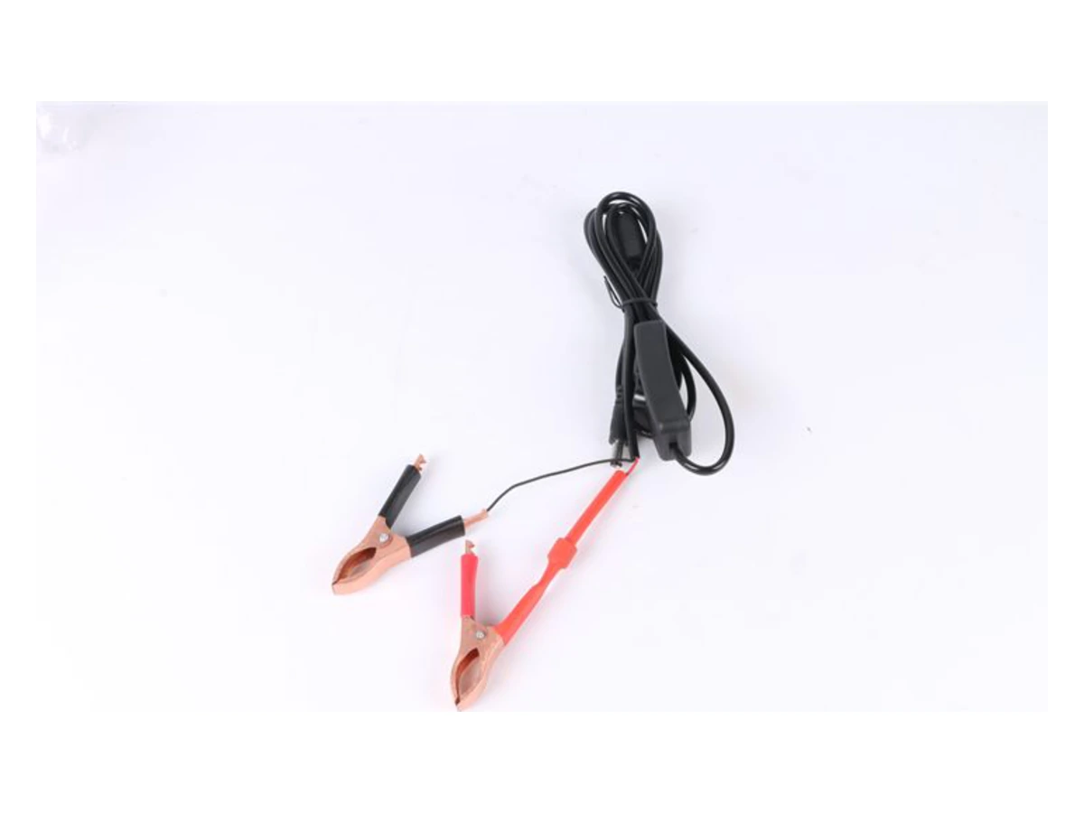 Krokodilklemmen-zu-DC-Stecker-Kabel mit Ferrit und Schalter