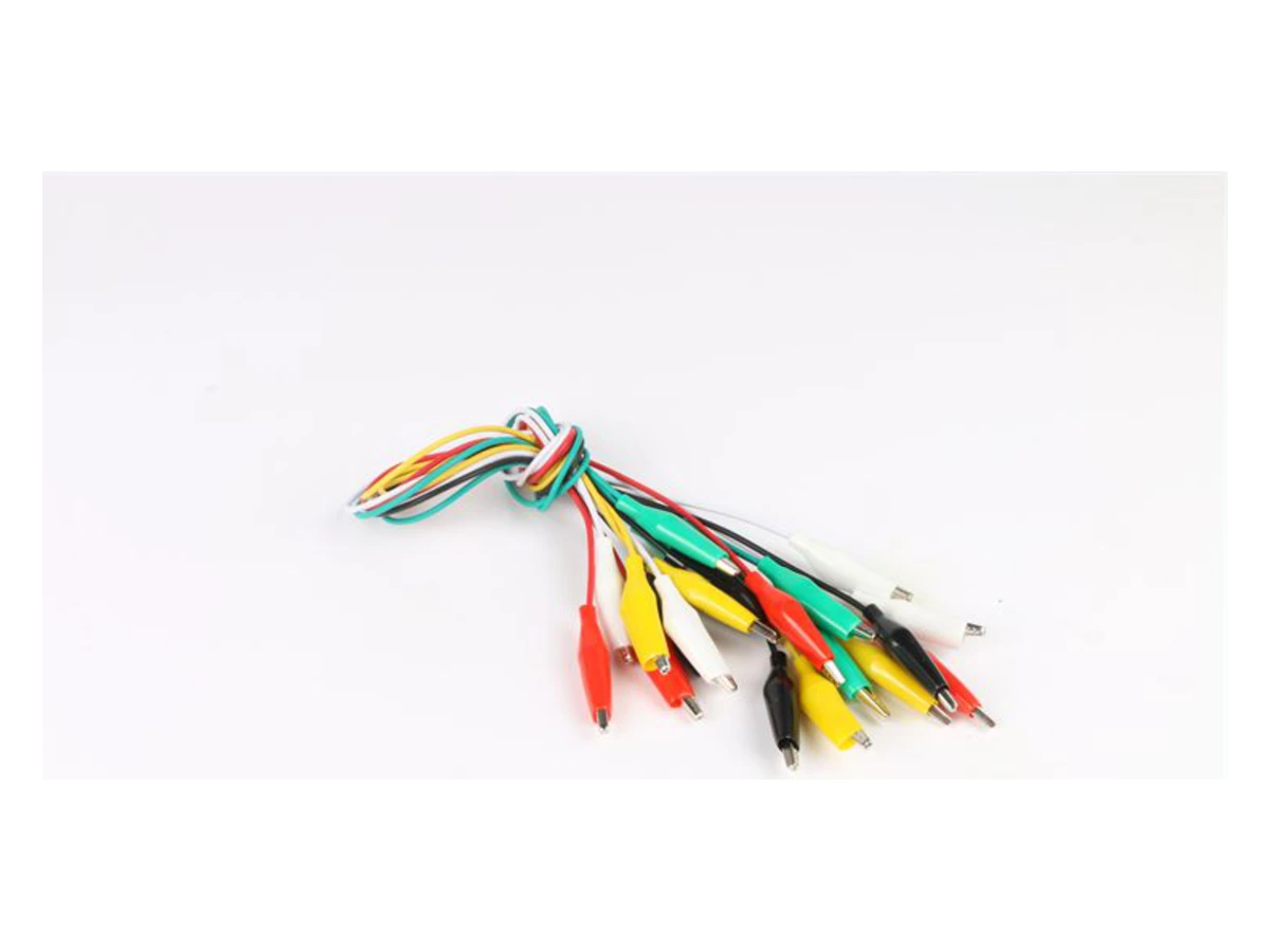 Kleine 025 Krokodilklemmenleitungen, 5 Farben, beidseitig, 50 cm